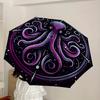1pc Cosmic Octopus Mandala Umbrella with Plastic Handle,Suitable for All Seasons Home Travel Outdoor UmbrellaDD1208