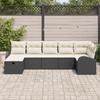 VidaXL Ensemble de Canapés de Jardin 7 Pièces avec Coussins Noir Poly Rattan 3359096