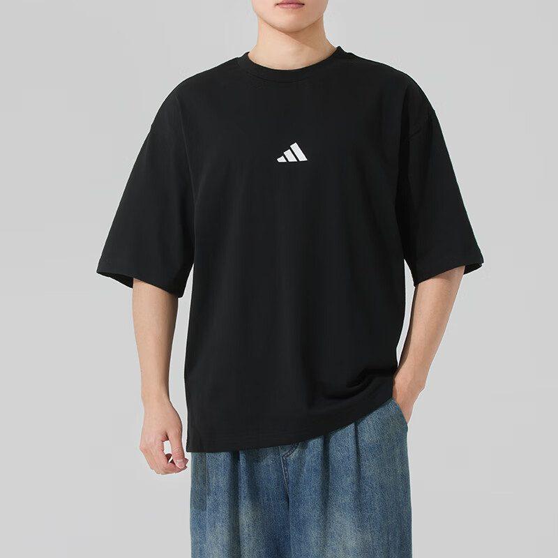 Adidas T Shirts Men's Black Crew Neck Moderate JC5338