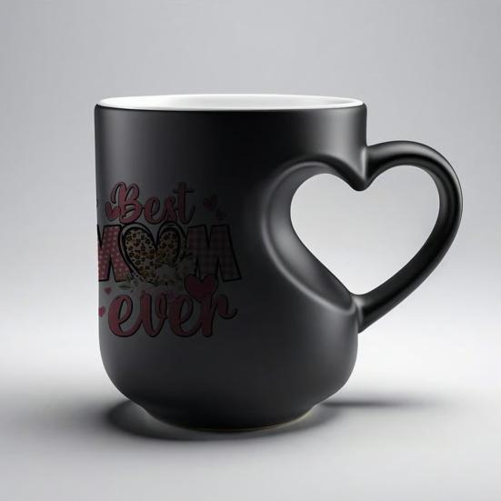 Color Changing Coffee Mug Best Mom Ever Heat-Sensitive Ceramic Cup Reveals Hidden Heart Design Unique Mother's Day Gift for Mom Grandma