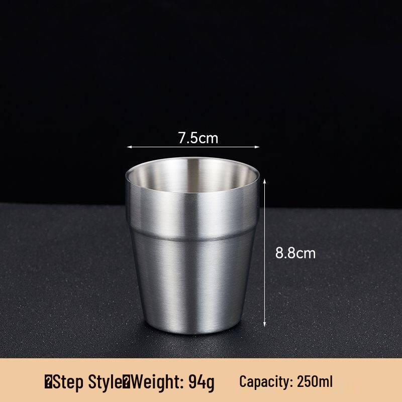 Korean Style Double Wall Hammered Stainless Steel Cup - Insulated & Drop-Resistant for Outdoor Use