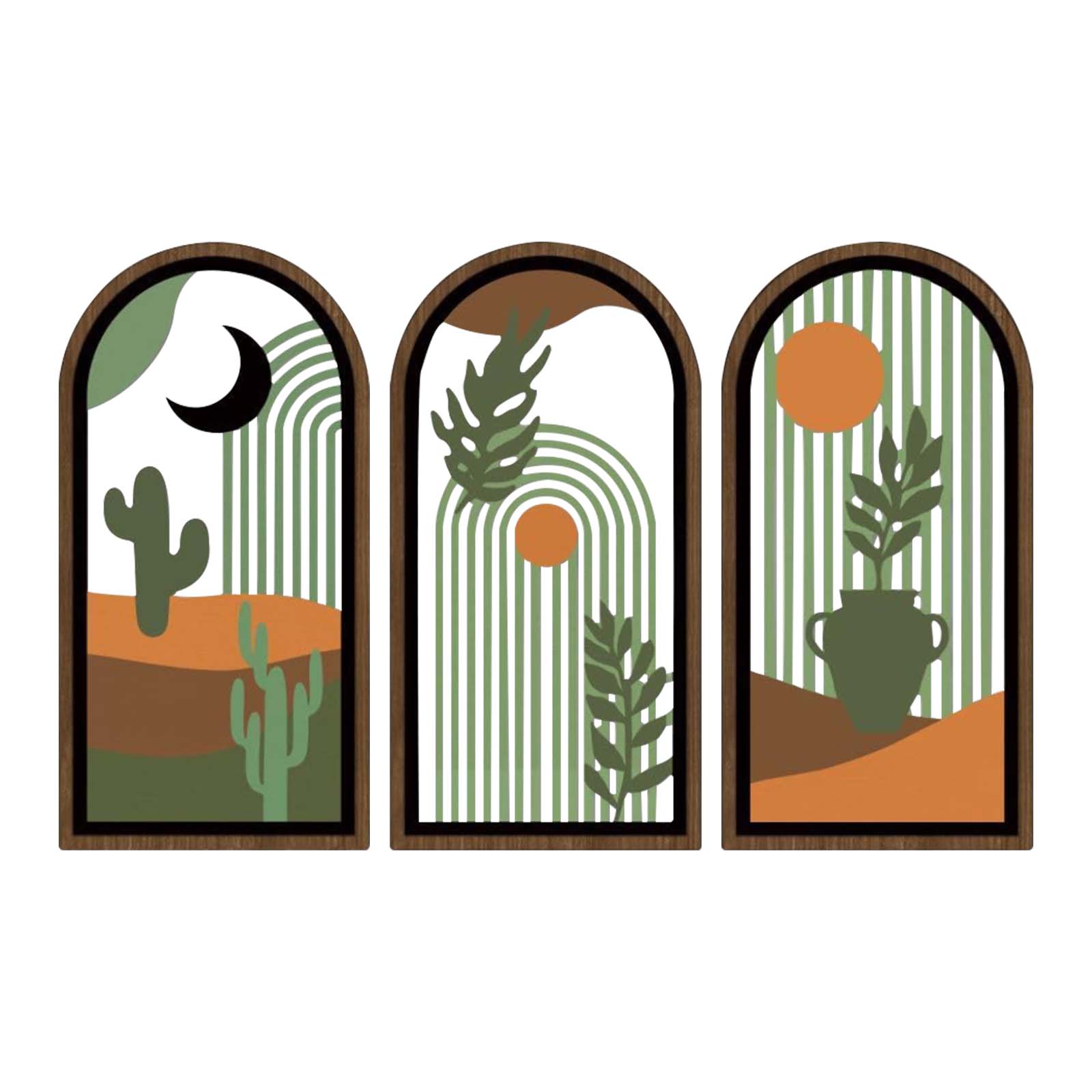 

Богемный стиль Геометрический Абстрактный Арка Полая доска Деревянная табличка Настенное украшение Гостиная Настенное панно One Size