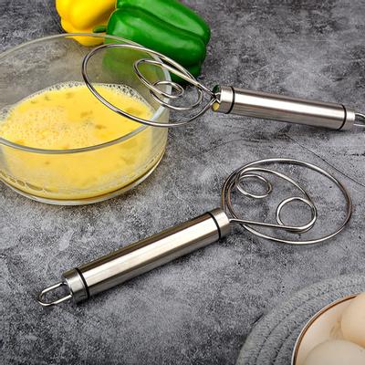 Danish Dough Whisk with Steel Handle Practical Stainless Steel Dough Flour Mixer Baking Tool for Kitchen Utensils