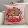 Calm CCapybaraS Cushion Cover Breathable and Skinfriendly Linen Pillowcase Square Removable and Washable Cushion