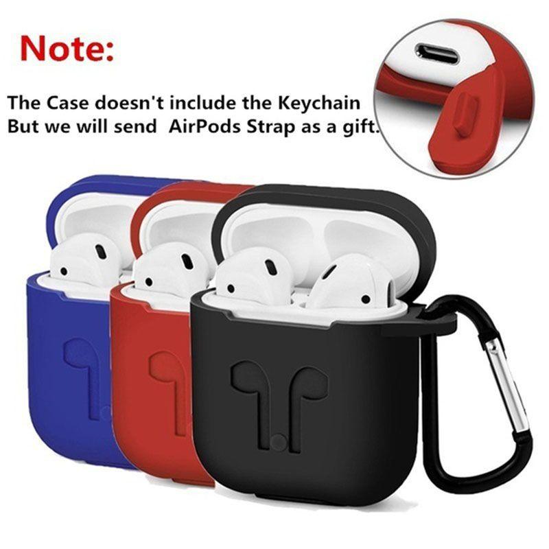 Shockproof Apple Airpods Case Cover Skin With Antilost Strap And Charging Compatibility