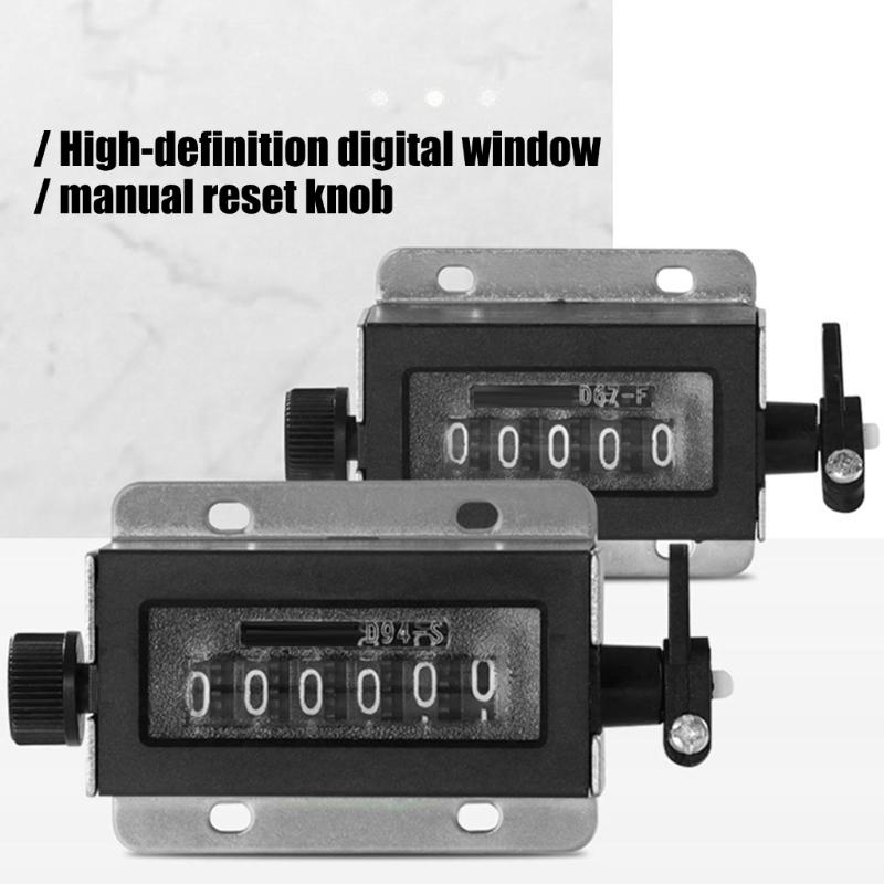 5/6 Digit Resettable Hand Pull Strokes Clickers Counter Manual Counter Industrial Punch Counting Device 0-99999/0-999999