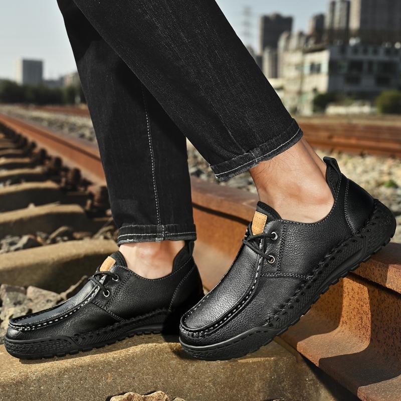 38-46 Men's Plus Size Fashionable Outdoor Casual Shoes Leather Shoes Business Casual Shoes Hiking Shoes