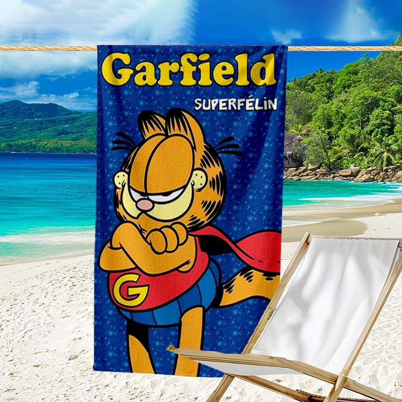 Ultra-Soft Beach Towel with Garfield Theme,Ideal for Pool - Camping, Diving - Perfect Travel Essential, Vibrant Beach Towel.