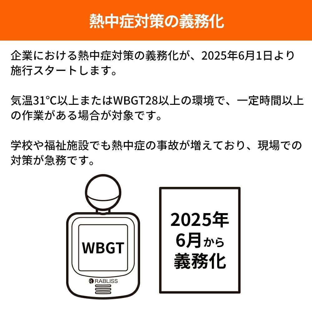 Mandatory WBGT Heat Index Measurement for Seniors and Nursing Black Globe WBGT Meter Heatstroke Index Monitor with Thermometer and and Stationary