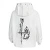 EastRogue Heavyweight Star Moon Dragon Bone Satan Devil Print Zipper Hooded Open-Front Sweatshirt Men's Jacket