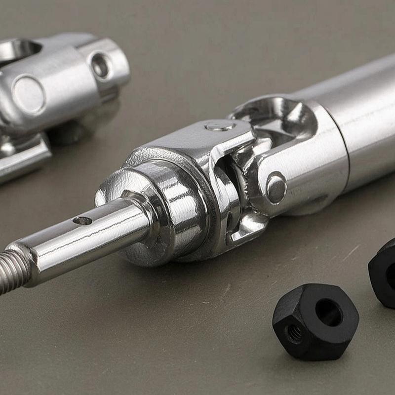 4 Pieces Drive Shafts with Couplers Stainless Steel Look Drivetrain Parts Hardware Silver for RC Hobbyists