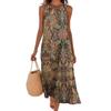 2026 New European and American Cross-border Bohemian Digital Printing Sleeveless Long Dress Women's Summer Vacation Beach Dress