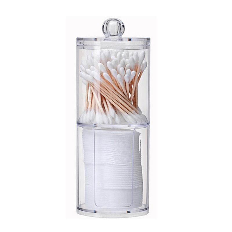 Acrylic Cotton Swabs Storage Holder Box Portable Transparent Makeup Cotton Pad Qtip Cosmetic Container Jewelry Organizer Case