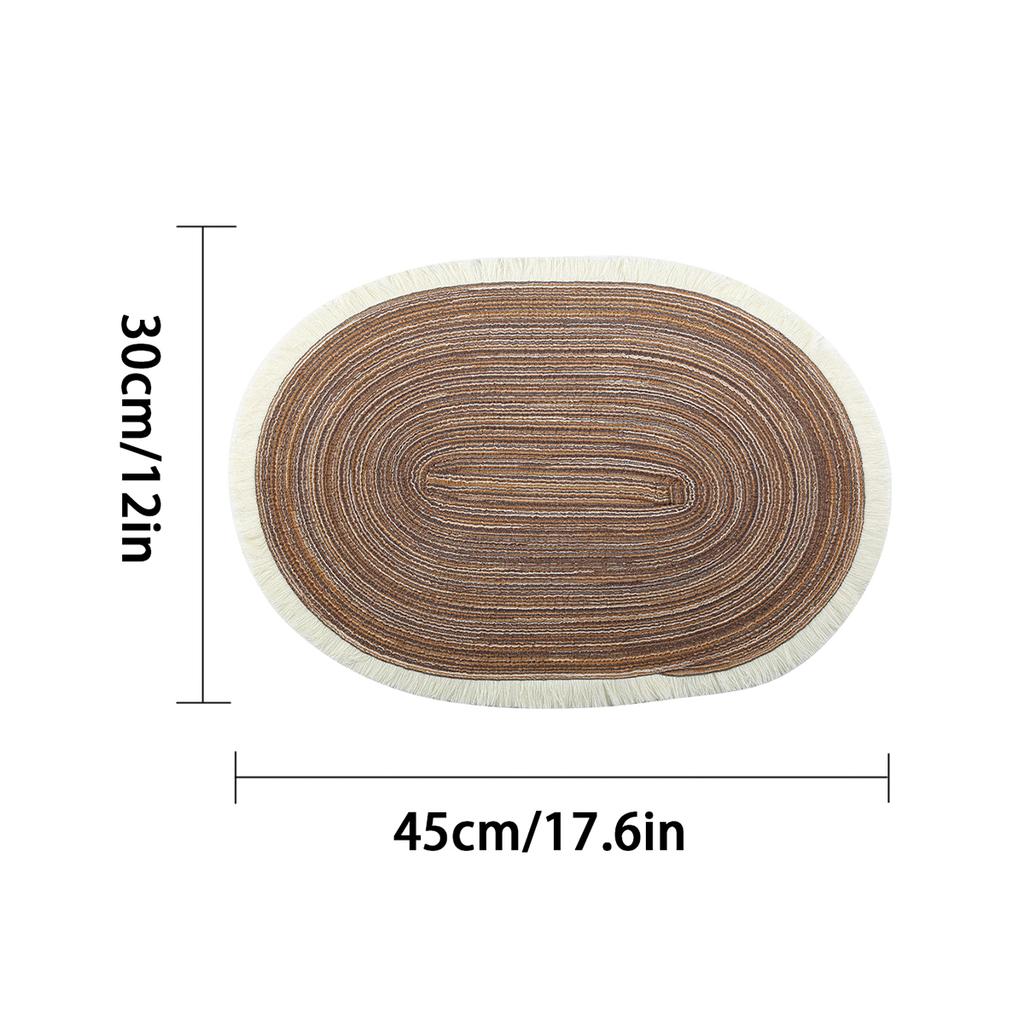 Set of 4 Oval Placemats Heat-resistant Table Mats Washable Non-slip Dining Table Mats Decoração Para Cozinha Utensílios Coasters