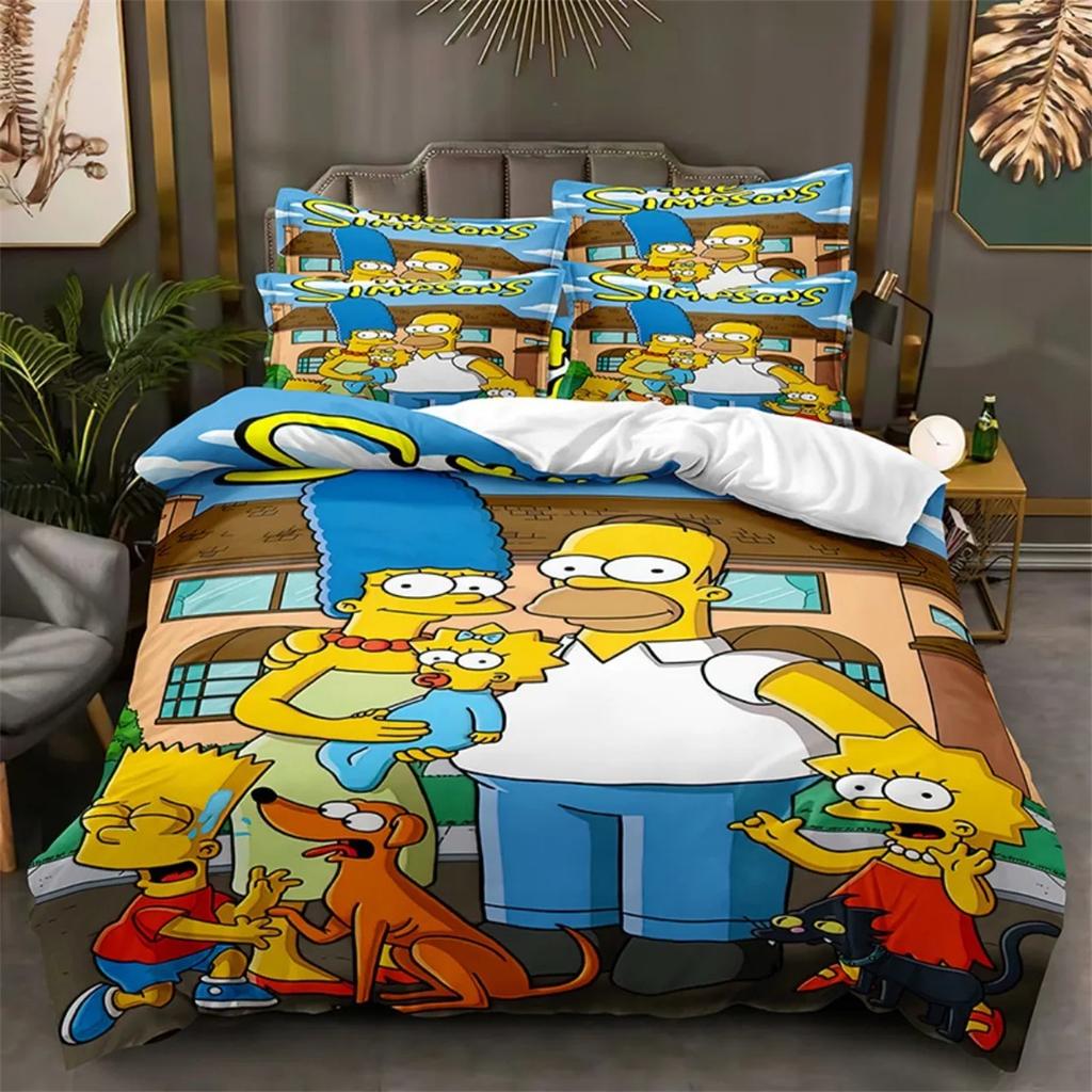 Anime Family Bedding Set Cartoon Anime Set Adult Kid Bedroom Duvet Cover Sets 3D Print Kawaii Anime Home Household Goods