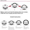 for Peugeot 3008 2007~2023 T84 P84 DERMAY Car Steering Wheel Cover Silica Gel PU Leather Non-slip Massage Auto Accessories