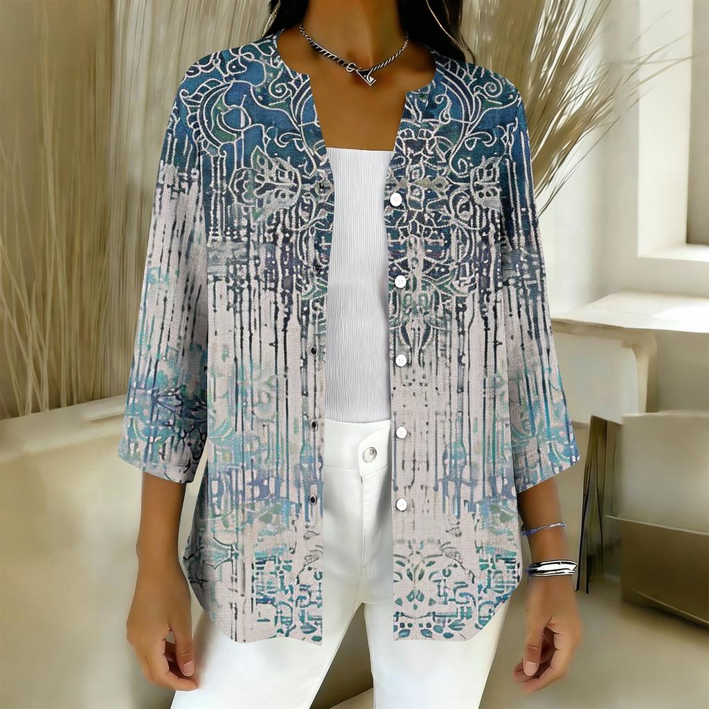 Damesshirts met 3/4 mouwen, grafische T-shirts, casual basic tops, truien