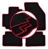 Velour Floor Mats with Red Edge For: Nissan Pixo Hatchback (2008-2013)