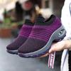 Summer Women Shoes Knitting Sock Sneakers Breathable Flat Shoes Casual Breathable Sneakers Flats Walking Shoes For Women
