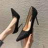 Shoes 2025 New Women's Spring and Summer Versatile Sequins Show Clothes Chinese Wedding Shoes Bridal Shoes High Heels Women's Stiletto