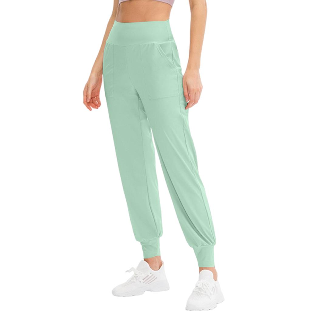 Women's Loose Fleece Jogging Leggings With Side Pockets For Fall, Casual Quick-Dry Fitness Pants