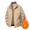 Men's Winter Fleece-Lined Loose-Fit Stand Collar Jacket Middle-Aged Plus Size Casual Jacket