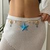 Boho Sexy Irregular Metal Starfish Waist Belly Chain for Women Summer Beach Conch Shell Seahorse Body Chain Jewelry Accessories