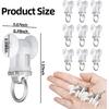 Barydat 60 Pcs Curtain Track Roller Hooks Curtain Rail Pulleys Runners Plastic Ceiling Gliders Window Rods Dual Wheel Roller Carriers Mounted Curtain