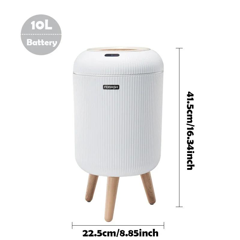 Smart Sensing Trash Can Household Living Room Bedroom Touchless Automatic Kitchen Recycle Waste Bin with Lid / 6 Rolls Trash Bag