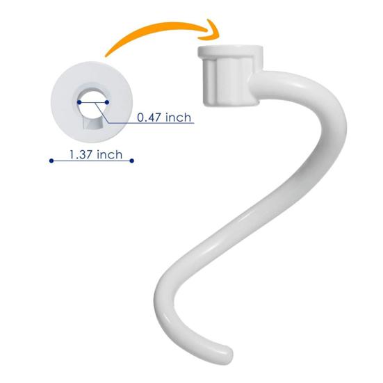 Piesă de schimb pentru cârlig de aluat acoperit cu spirală din metal pentru mixerul cu suport KitchenAid 6QT