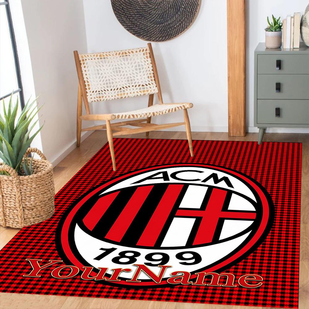 Ac Milan Customizable Name Floor Mat Suitable for Game Room Foyer Dormitory Dining Room Anti-slip Rug Decorate Offices