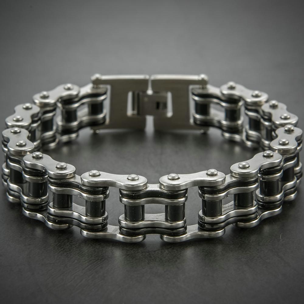 Rock and Roll 16MM Bicycle Chain Man Bracelet Wholesale Men's Bracelets Solid Stainless Steel Motorcycle Jewellery Accessories