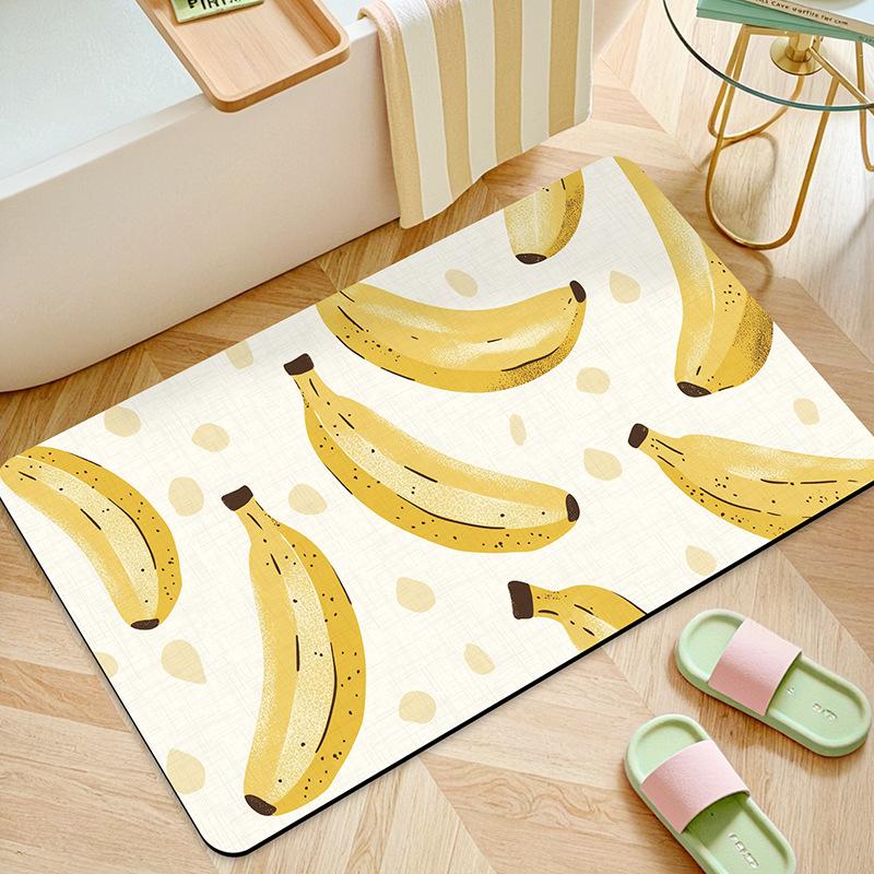 Small Fresh Printing Diatomite Printing Bathroom Floor Mats Bathroom Quick-Drying Non-Slip Foot Mats Home Decoration