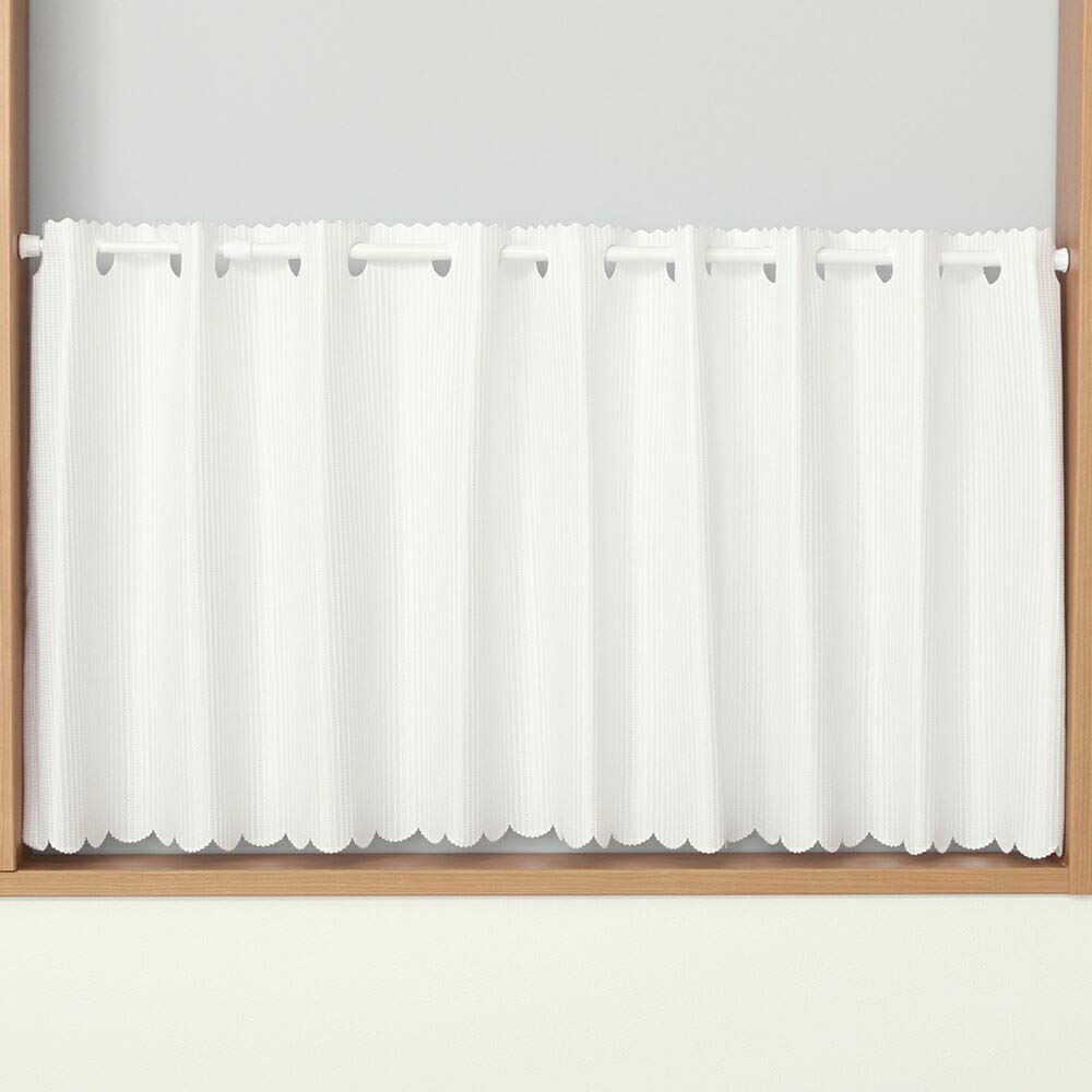 

Cafe curtain with UV thermal and nighttime Lace and mirrored 4084 Lofty 145cm x Pack of 94.9% protection, insulation, visibility. design. White.