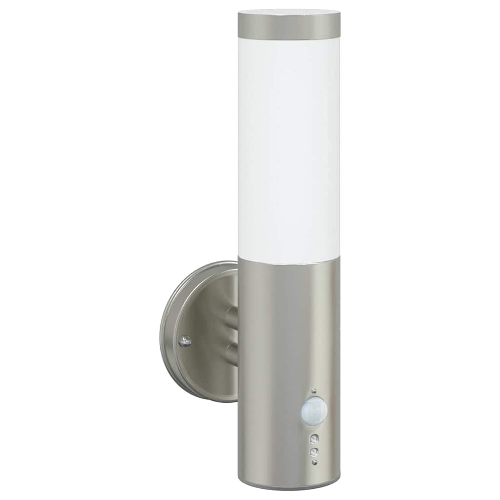 Outdoor Wall Lamp Silver 15 x 7.5 x 33 cm Stainless Steel and Plastic