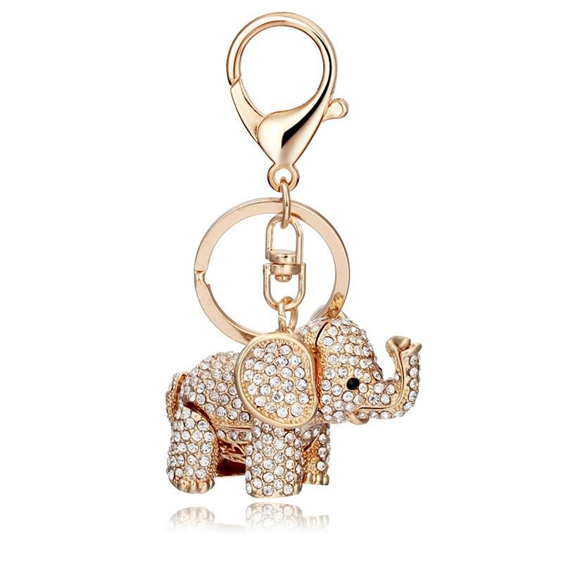 Charming Rhinestone Elephant Keychain for Women