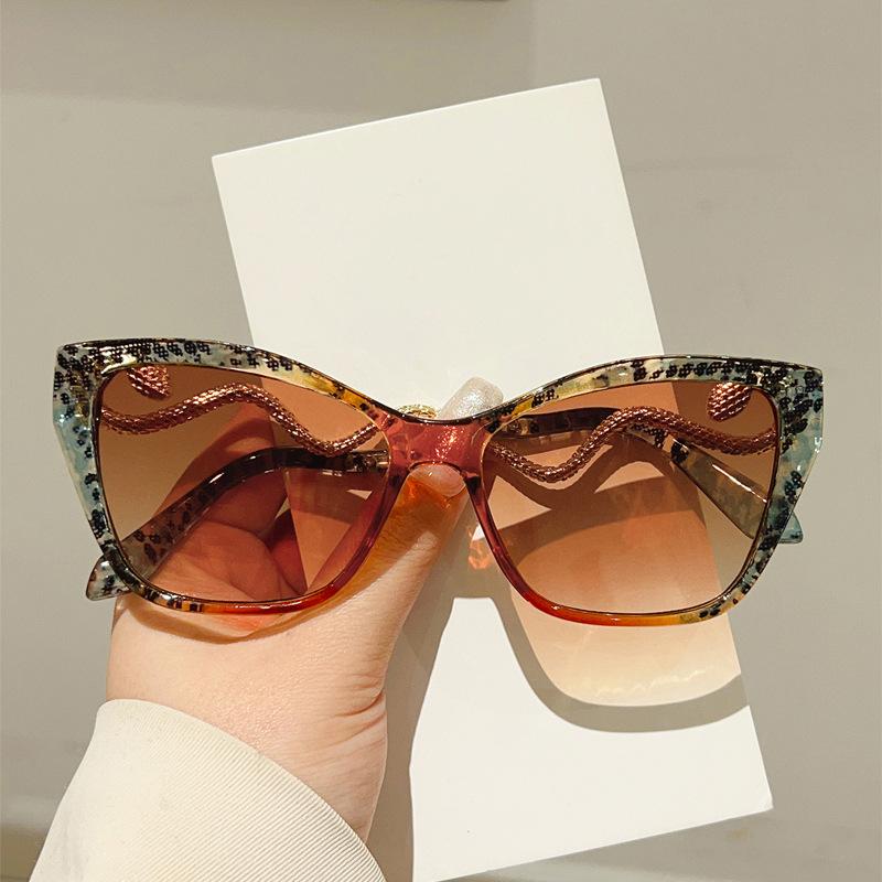Vintage Cat Eye Sunglasses Women For Men Sun Glasses Punk Popular Luxury Brand Designer Sexy Ladies Metal Snake Shades Uv400