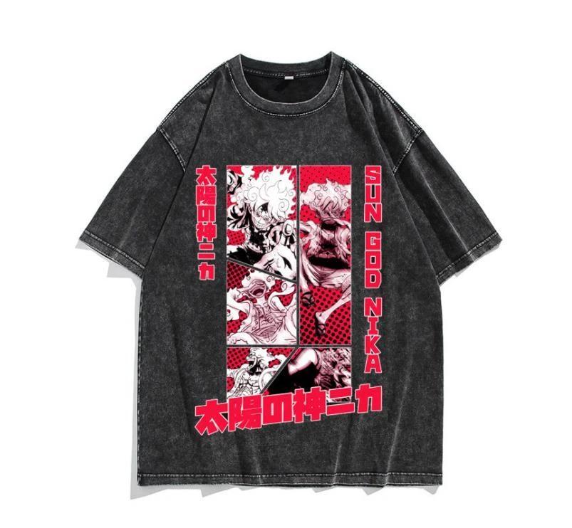 

One Piece Luffy Cosplay Anime Manga Sports T-Shirt Tee Cotton Black Unisex S