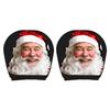 Festive Vehicle Headrest Accent Covers, Santa Christmas Slip-On Polyester Set for Winter Driving and Car Styling