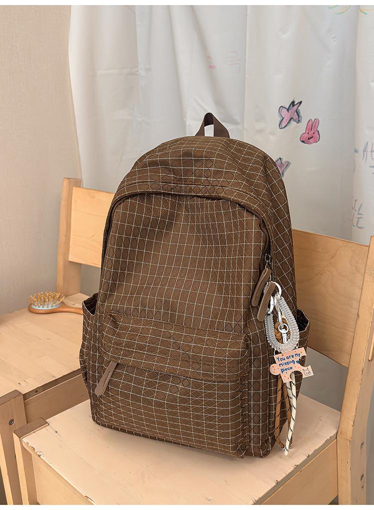 Schoolbag high value fashion plaid backpack couple style commuter leisure large capacity schoolbag lightweight trend versatile backpack