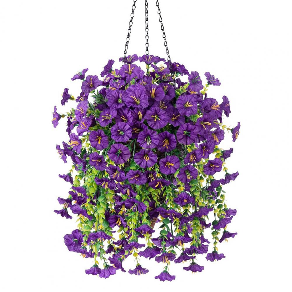 Realistic Hanging Plant Decor Outdoor Artificial Floral Arrangements Uv Resistant Artificial Hanging for Outdoor for Patio