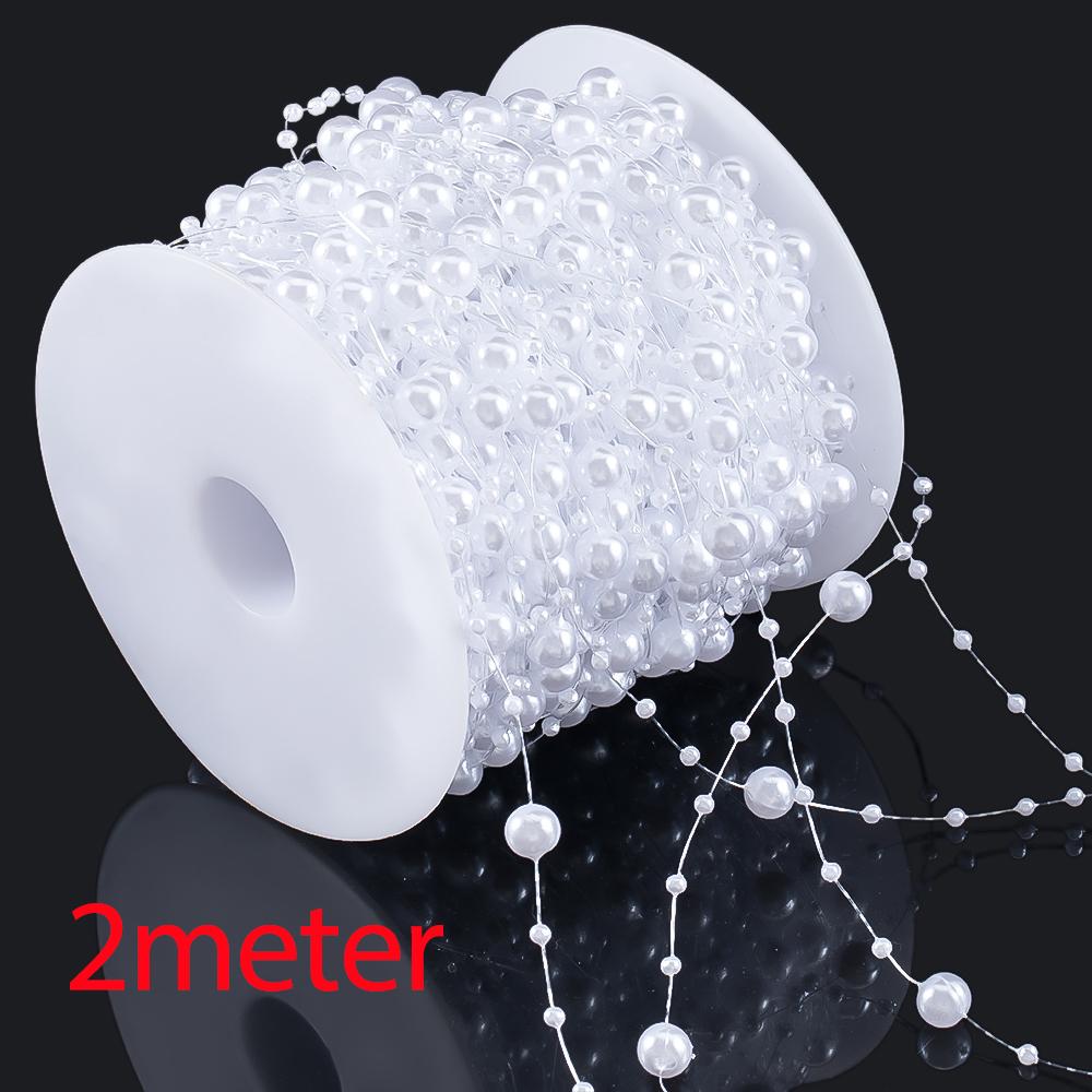

ABS Imitation Pearl Bead Chain Line Cord Plastic Thread Trim for DIY Wedding Party Decoration & Jewelry Findings Craft Accessory