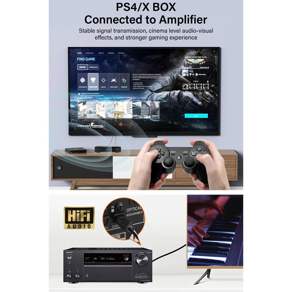 Digital Fiber Optical Audio Cable Toslink SPDIF Coaxial Cables for Amplifiers Xbox 360 PS4 Soundbar Fiber Cable 1m 2m 3m 5m 10m