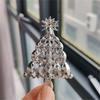 Green Rhinestone Christmas Tree Brooches Pins For Women Man Unisex Crystal Brooches Christmas Jewelry Gifts Clothes Accessories
