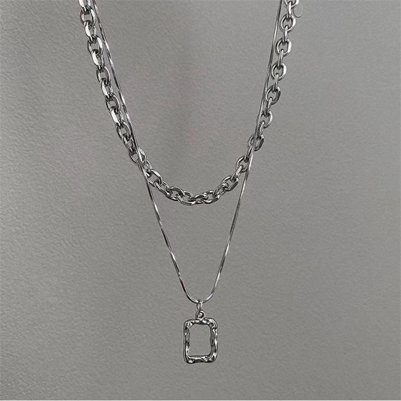 New Fashion Women Pendant Necklaces Fine Double Link Chain Metal Skeleton Monster Necklace Punk Jewelry Party Gift