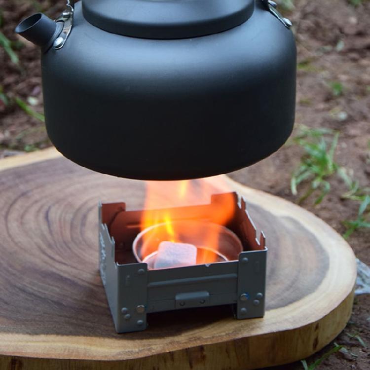 Small Camp Stove Camping Hiking Cooker Picnics Stove, Foldable Alcohols Stove