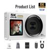 5K HD Dual-Screen Digital Camera with Selfie and WIFI Transfer to Mobile Phone