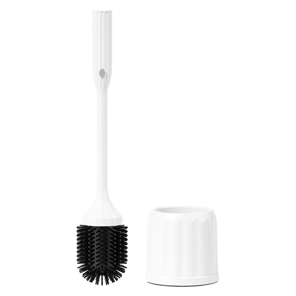 

Electric Toilet Brush and Holder Set Wall Mounted Silicone Toilet Brush Silicone Bowl Cleaner Brushes Bathroom Accessories білий