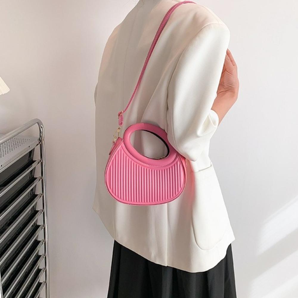 Korean Style PU Crossbody Bag Leather Pleated Shoulder Bag Fashion Hobos Handbag Shopping