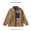 Unisex Kids Color Block Polar Fleece Thickened Casual Children Jacket Outerwear